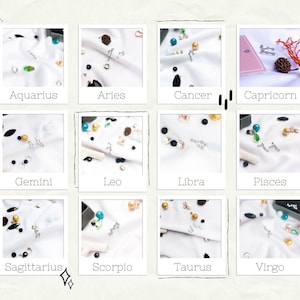 Zodiac Copper & Stainless Steel Stud Piercing / Earring / Helix / Lobe/ Pinna / Flat / Tragus 20G 16G (E-SC-Z)