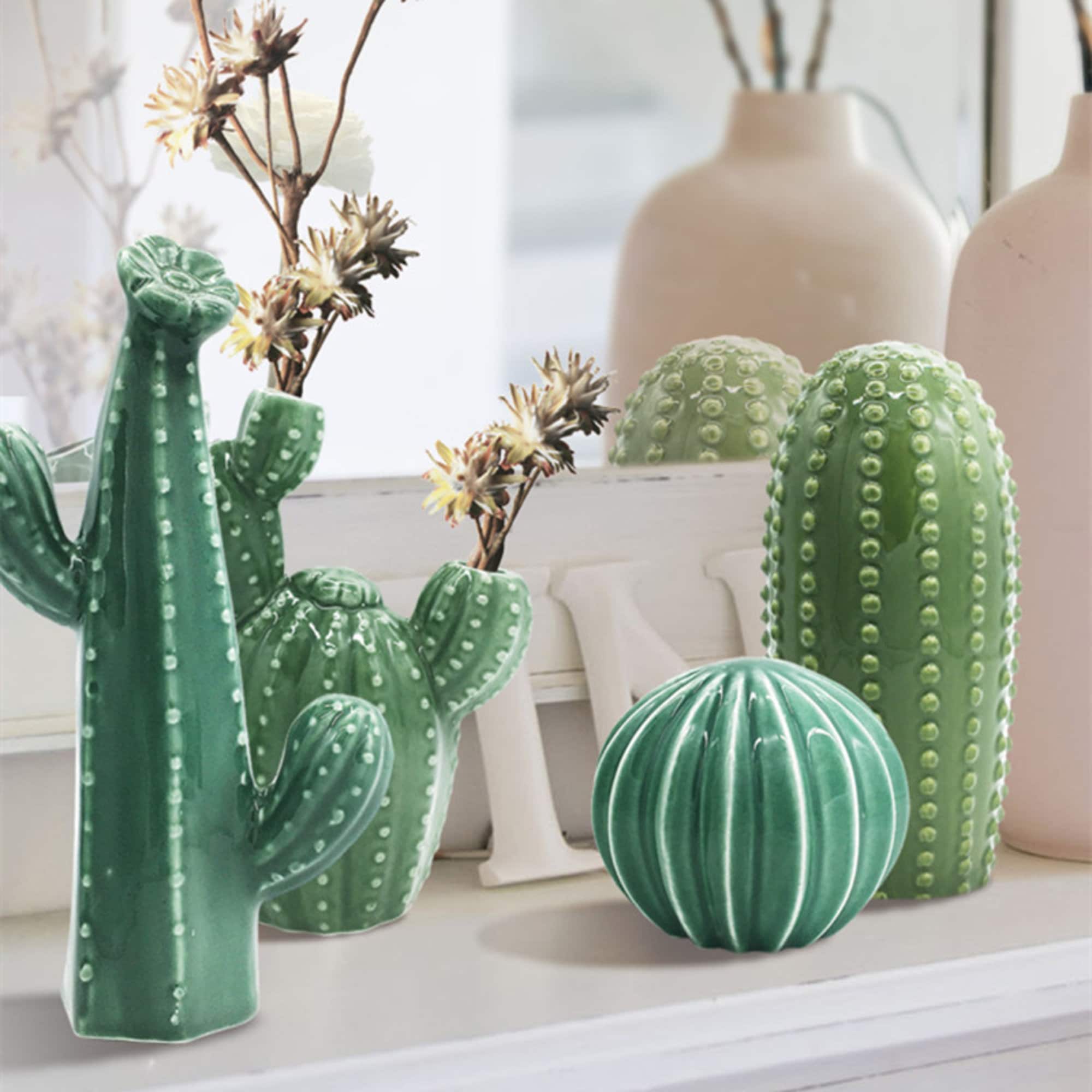 Ceramic Cactus Decor Succulent Statue Cactus Figurine Desk Etsy UK