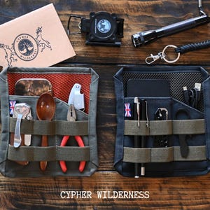 Bag Organizer - dry waxed canvas