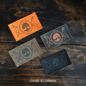 Printed Velcro Patches with Crest Logo - dry waxed canvas