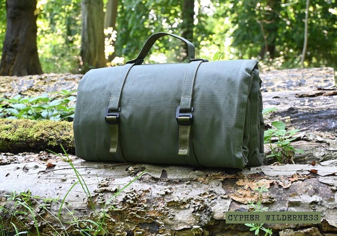 Waxed Canvas and Wool Ground Mat Ranger Green/tan Etsy