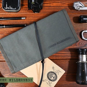 Folding Kit Organizer - dry waxed canvas in ranger green