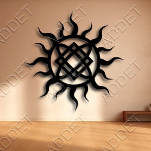 Sun and Symbol LED Wall Art, Modern Metal Sculpture with LED Light, Perfect Home Decor Gift, Unique Gift