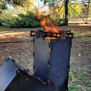 Raketenkocher, Tragbarer Metallkocher und Grill, robustes und kompaktes Heizgerät für Camping, Outdoor und Open Air