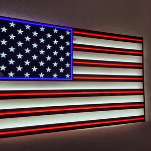 USA Flag LED Wall Art – Patriotic Neon Light Sign for Home, Garage, or Office Decor