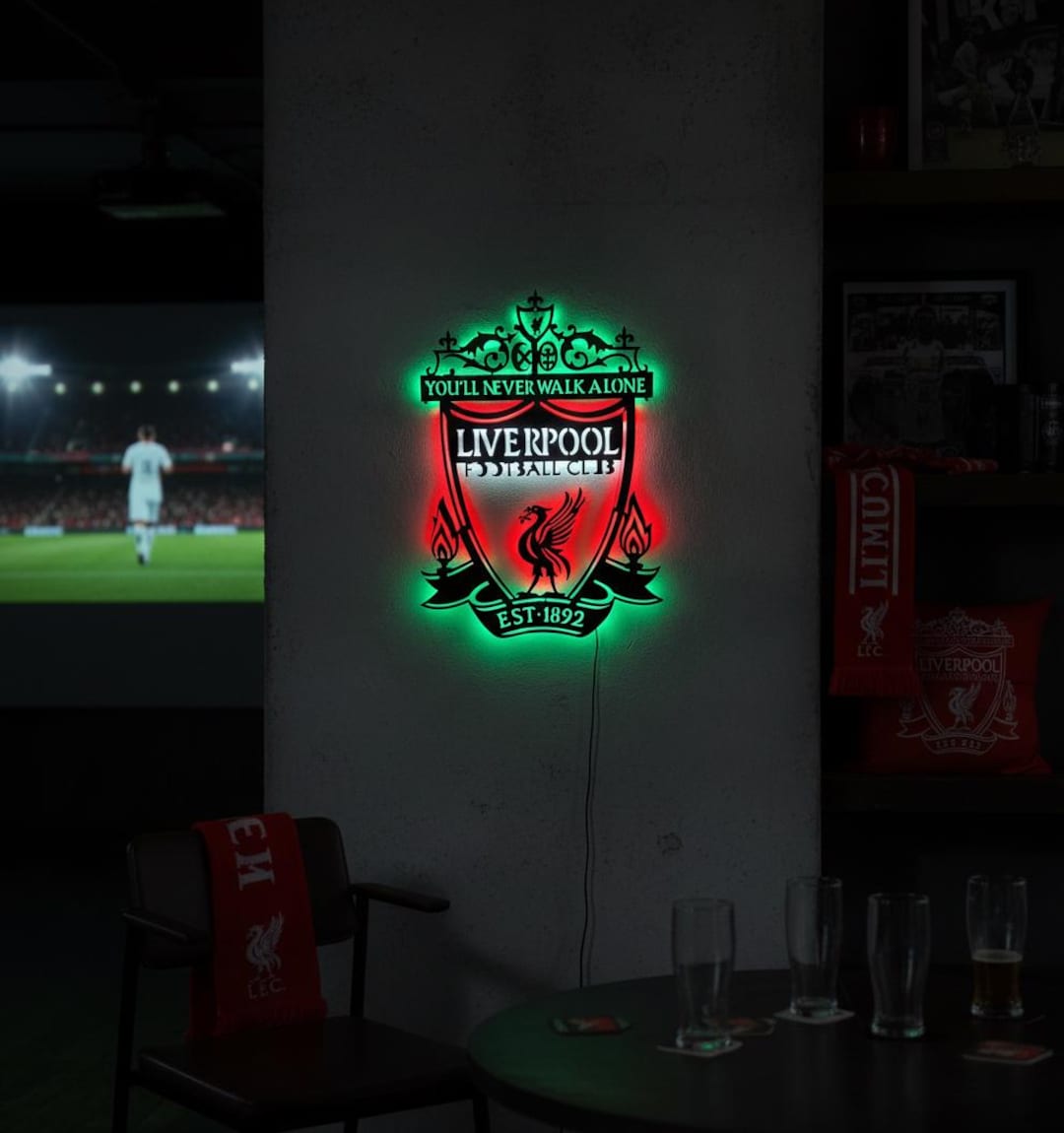 Liverpool LED Wall Art - Iconic Team Crest Game Room Decor & Football ...