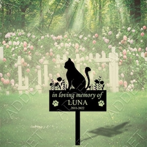Custom Cat and Dog Memorial Stake Cat and Dog Memorial Plaque with Stake Cat Grave Marker Cat Memorial Gifts Metal Garden Stake