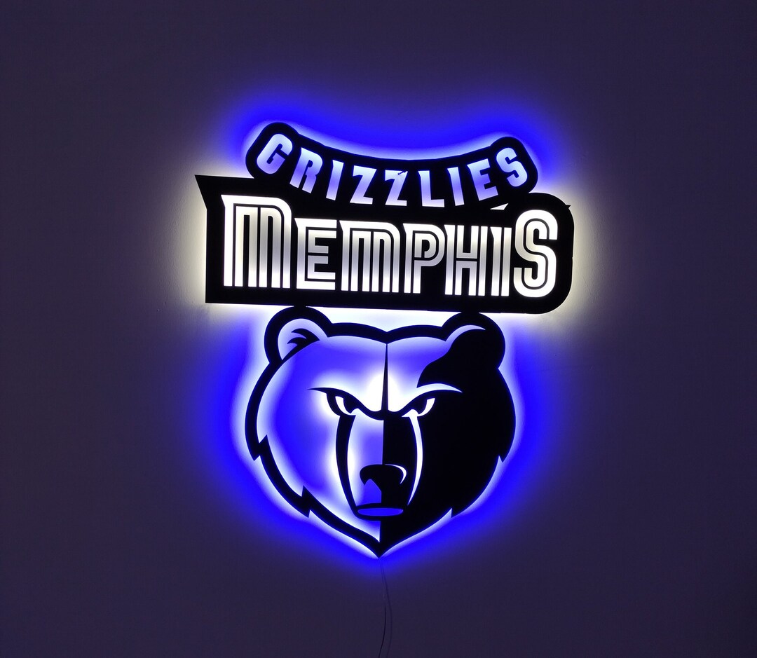 Memphis Grizzlies Metal Logo LED Metal Wall Art Wall Decor Etsy