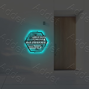 LED Sign Personalized Family Name, Custom Home Decor Light, Perfect for Housewarming Gift, Custom Illuminated Decor, Ideal Anniversary Gift