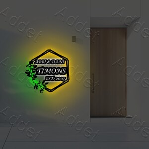 Letrero LED personalizado con nombre de familia, luz decorativa personalizada para el hogar, regalo perfecto para inauguración de la casa, decoración iluminada personalizada, regalo de aniversario ideal