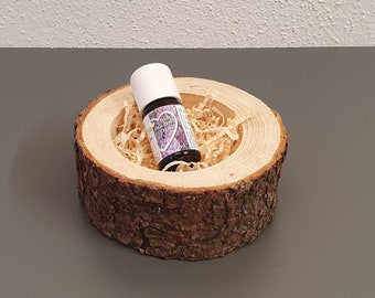 Zirbenholz-Kernholzschale mit Zirbenspänen und 5ml 100% naturreines ätherisches Zirbenöl