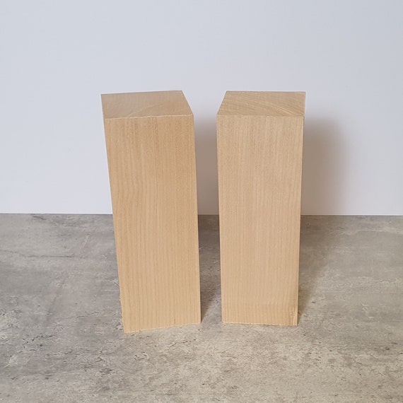 Edpas Carving Wood Maple Set of 2 Wooden Blocks 20x7x7cm 