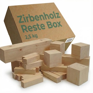 Scatola di ritagli di legno di pino cembro da 2,5 kg | Mix di legno per intaglio e tornitura | Pezzi di pino cembro aromatico | Set di legno per lavori artigianali | Legno per intaglio EdpaS, Legno per lavori artigianali.