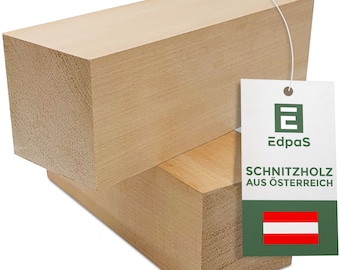 Edpas carving wood linden - set of 2 wooden blocks (20x7x7cm) - large carving wood turning wood made of linden wood carving wood whittling wood basswood