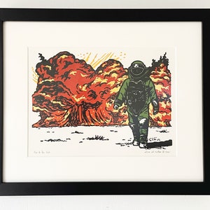EOD - Original Handmade Block Print, Framed