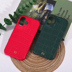 Kundenspezifische lederne Kartenhalter-Telefon-Hülle für iPhone 16 15 14 13 12 11 7 Mini Plus Pro Max, ursprüngliche kundenspezifische Monogramm-Telefon-Hülle