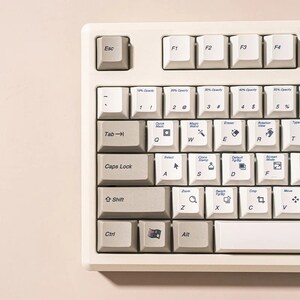 Photoshop Shortcuts 132 Keyboard Keycaps Cherry Profile Retro Windows 2000 Style for MX Switch Mechanical Keyboard Windows