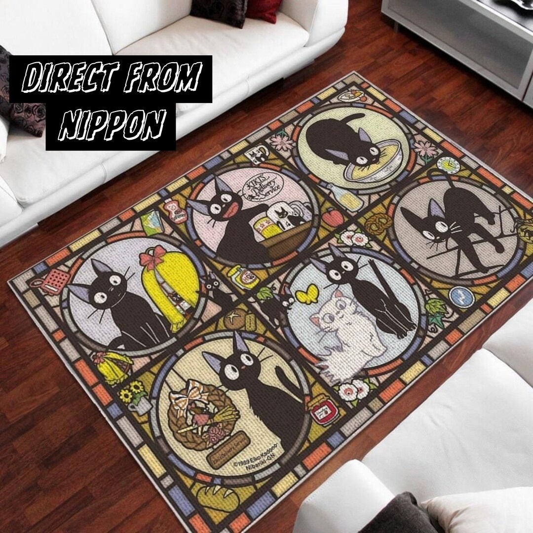 Anime Rug Kiki's Delivery Service Jiji Carpet Studio Ghibli Mat Large Etsy