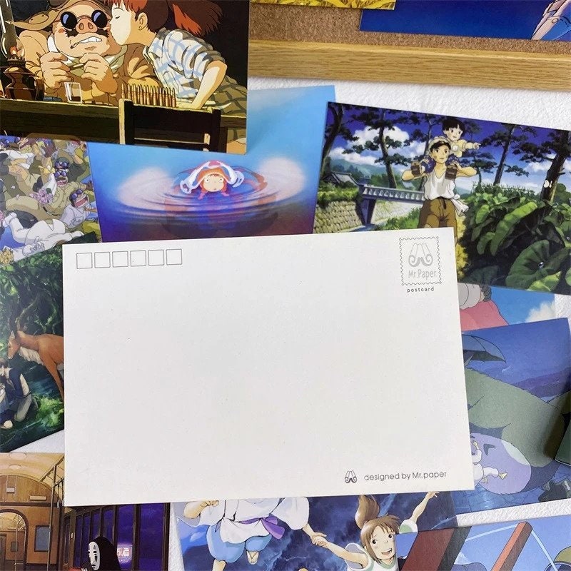 Studio Ghibli Postcards Miyazaki Hayao Greeting Cards Birthday Etsy