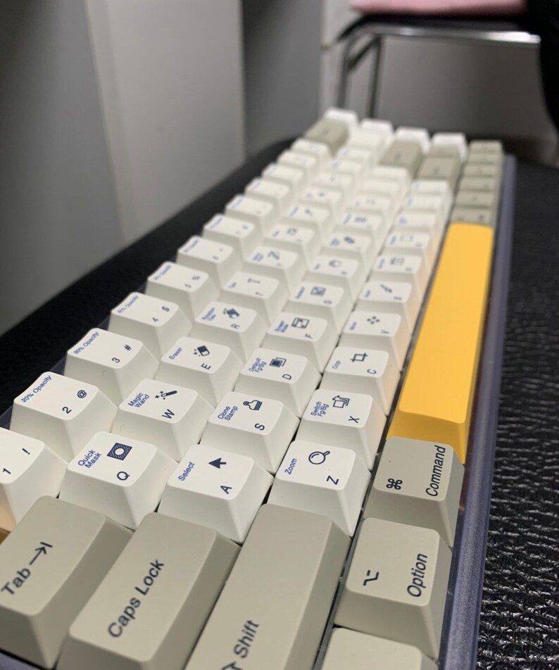 Photoshop Shortcuts 132 Keyboard Keycaps Cherry Profile Retro Windows 2000 Style for MX Switch Mechanical Keyboard Mac