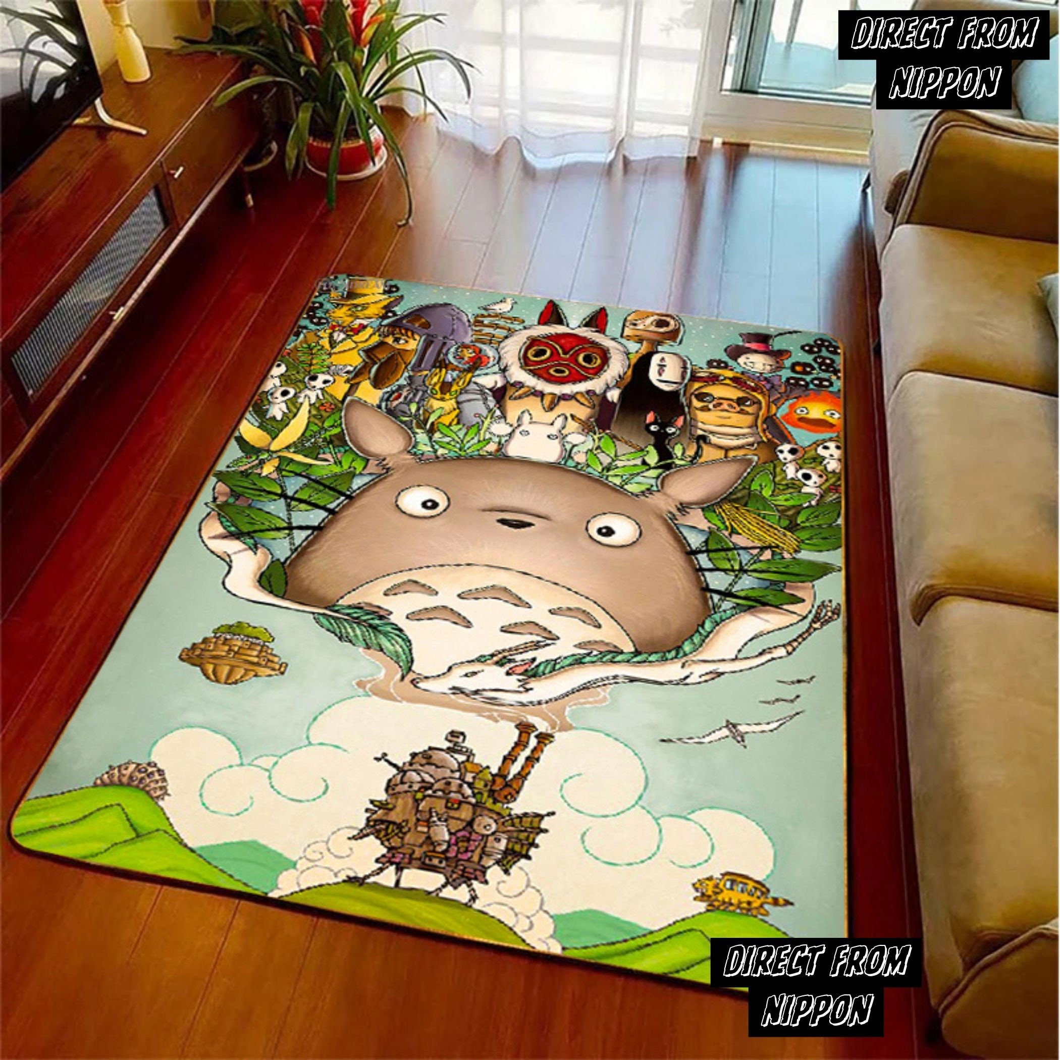 Discover Anime Rug Spirited Away Totoro Howl's Moving Castle Princess Mononoke Porco Rosso The Cat Returns Carpet Studio Ghibli Mat Large