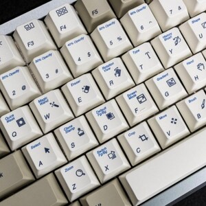 Photoshop Shortcuts 132 Keyboard Keycaps Cherry Profile Retro Windows 2000 Style for MX Switch Mechanical Keyboard image 10