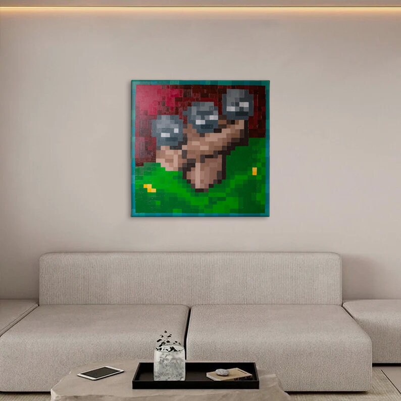 Handpainted Minecraft Wither Painting on Canvas Minecraft Etsy