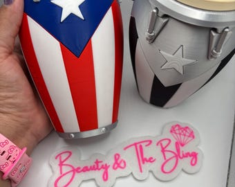 3D Printed Puerto Rico Conga 12oz Can Holder | Conga Boricua para Latas de 12oz