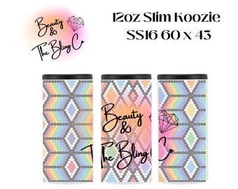 Plantilla Koozie delgada Rainbow Zig Zag de 12 oz SS16 60 x 43