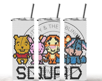 Chibi Winnie Squad 4MM or SS 16 Pattern Template | Cute Chibi Pooh Bear Squad Inspired Pattern 4 mm or SS 16