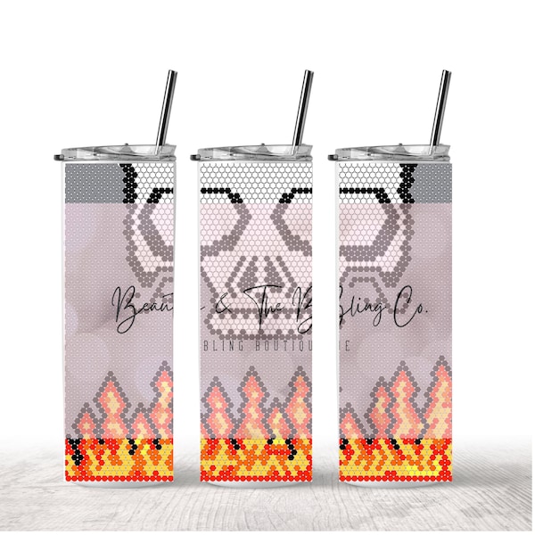 Fire Skull Pattern Guide 5 mm or SS20 for 20 oz | Hell Skull  Pattern Rhinestone Template Guide