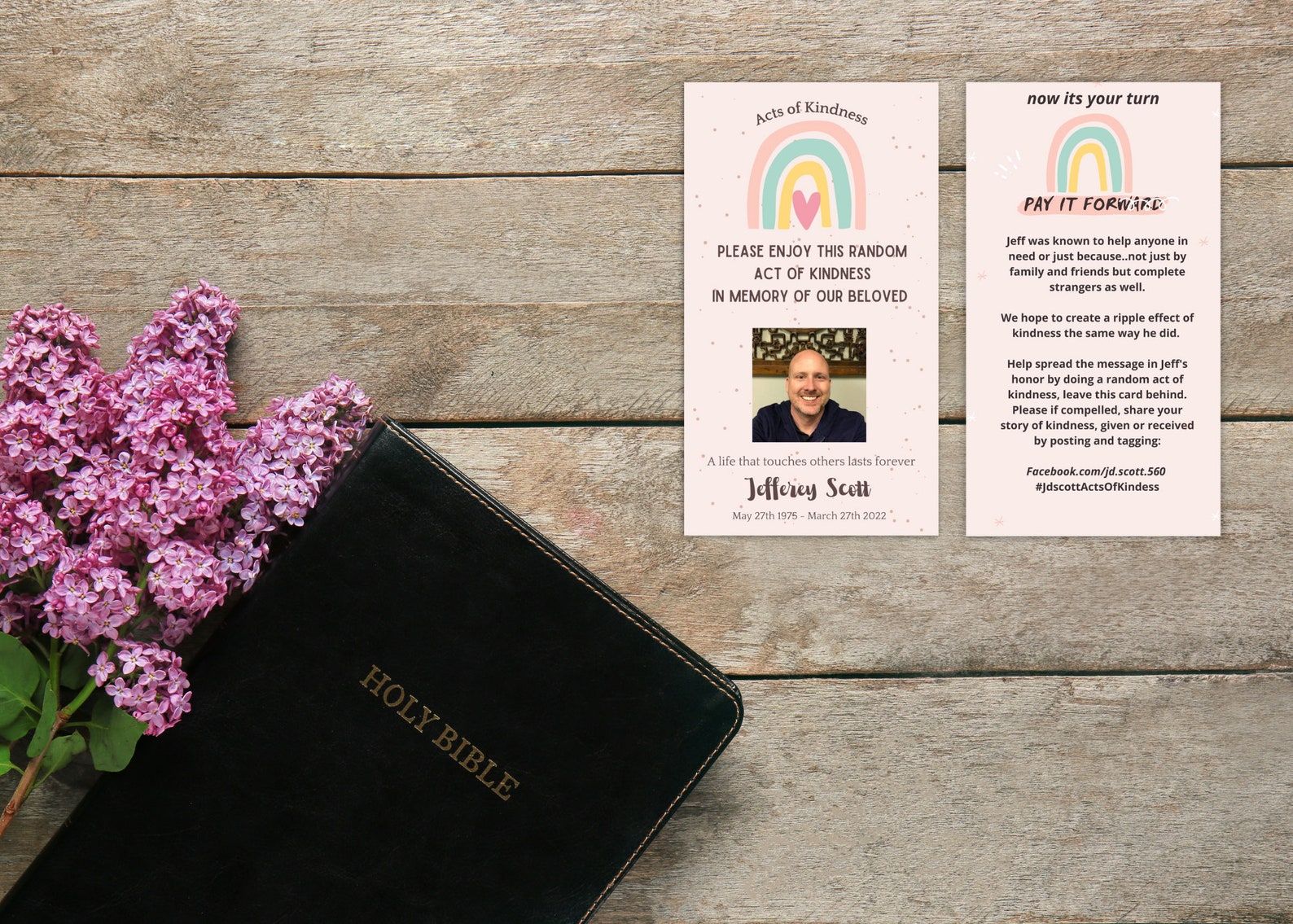 Acts of Kindness Remembrance Card Etsy