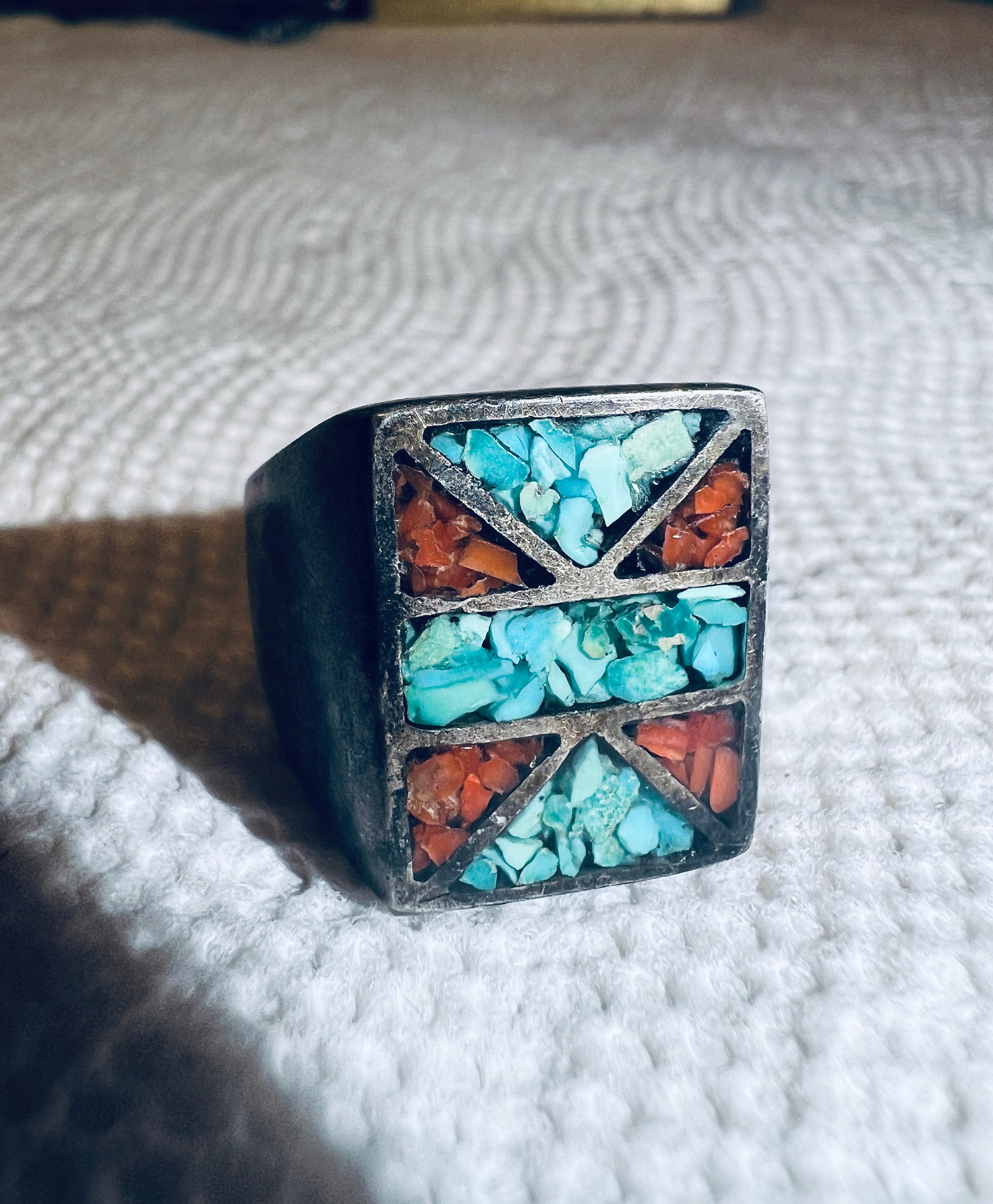 Massive Chunky Coral Vintage Native American Navajo Blue Gem