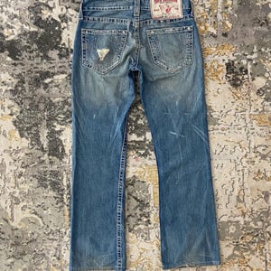 Vintage True Religion Y2K Revival Flare Wide Leg Wash Denim Jeans Size 34