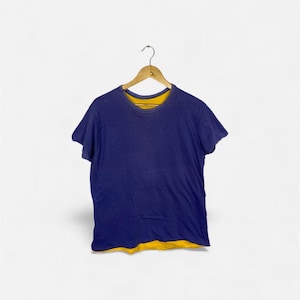 Yellow and Blue Reversible Tshirt - Etsy New Zealand