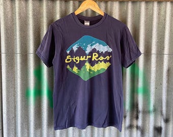 Vintage Y2K Sigur Ros Band Tee, Blue Album Tour Shirt (Size M)