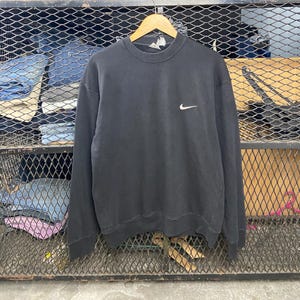 Vintage Nike Sweatshirt Schwarz Medium 1990er Jahre Sportwear Streetwear Pull Over Sweatshirt Größe M