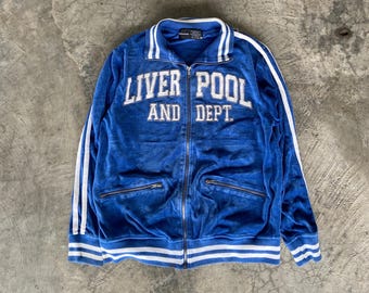 Vintage Liverpool Valour Y2k Fashion Sweater Jacket Blue Size  XL
