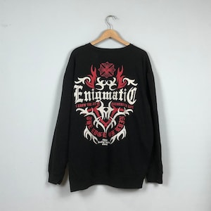 Clash Head Japanese Brand Enigmatic Design Black Crewneck Sweatshirt Size L