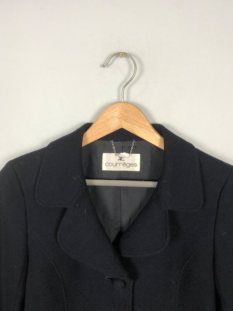Vintage Courreges Paris Wool Blend Coat, Size S image 3