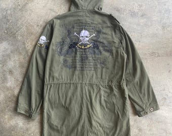 Mad Acid Jazz Men Punk Parka Jacket Large Size