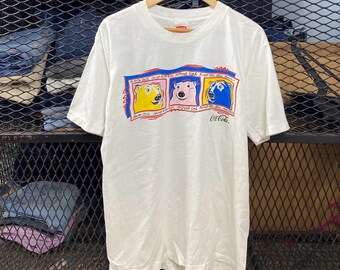 Vintage Coca Cola Graphic iconische Cola Cola frisdrank wit T-shirt maat M