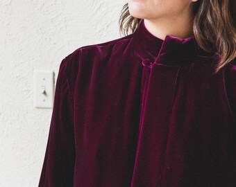 Vintage Norma Kamali Velvet Blouse  Jacket Size S
