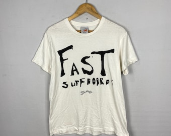 Camiseta vintage FAST Surfboard Longboard Surfboard Surfing Skate Graphic Surf Tee Blanca Talla L