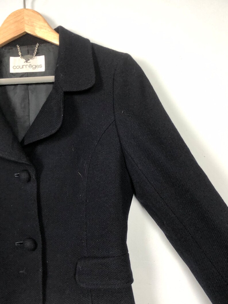 Vintage Courreges Paris Wool Blend Coat, Size S image 6