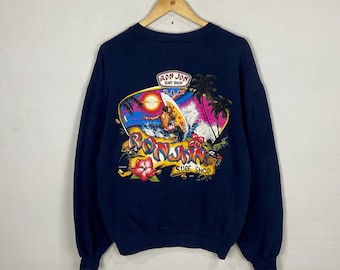 Vintage 90s Ron Jon Surf Shop Sweatshirt, Blue Pullover (L)