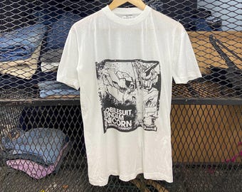 Vintage Y2K  Gundam Mobilesuit Gundam Unicorn Medium  White Tee Size M