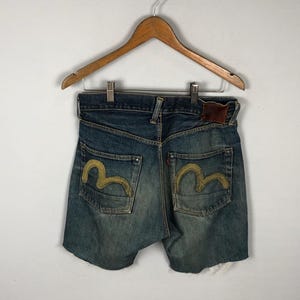 Vintage evisu Jeans denim evisu Japan Short Jeans Blue Size 30