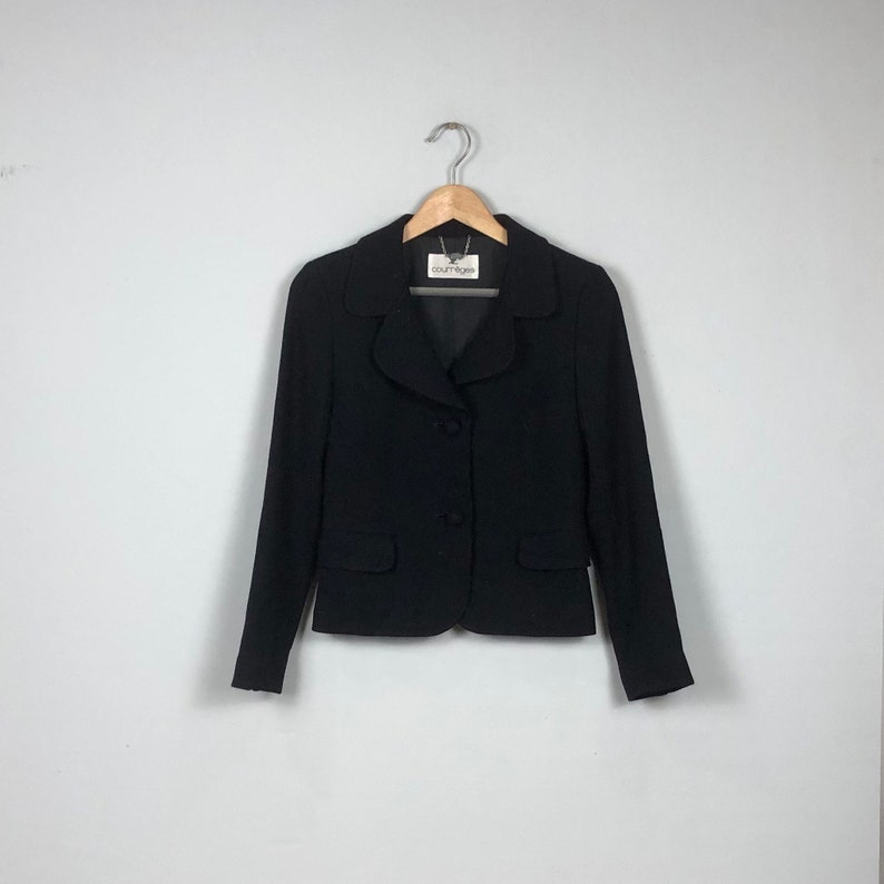 Vintage Courreges Paris Wool Blend Coat, Size S image 1