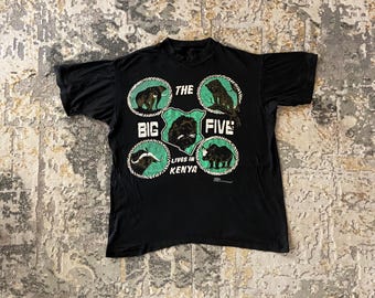 Vintage 90s  The Big Five Lives In Kenya Sis L Black